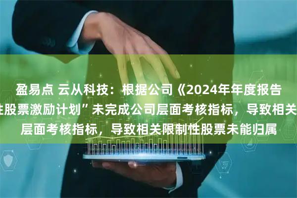 盈易点 云从科技：根据公司《2024年年度报告》，“2023年限制性股票激励计划”未完成公司层面考核指标，导致相关限制性股票未能归属