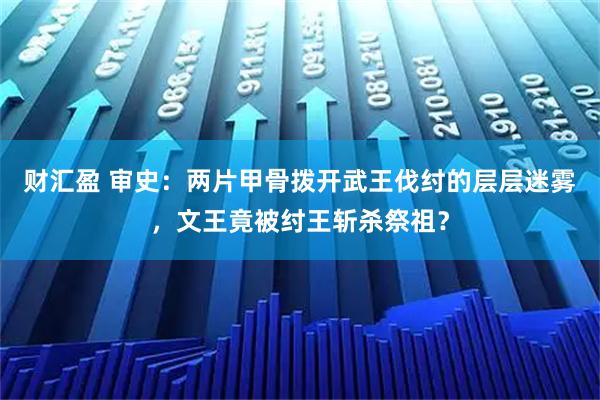 财汇盈 审史:两片甲骨拨开武王伐纣的层层迷雾,文王竟被纣王斩杀祭祖?