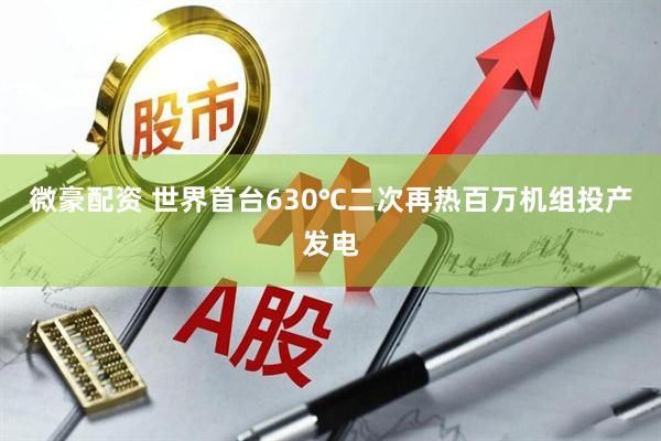 微豪配资 世界首台630℃二次再热百万机组投产发电